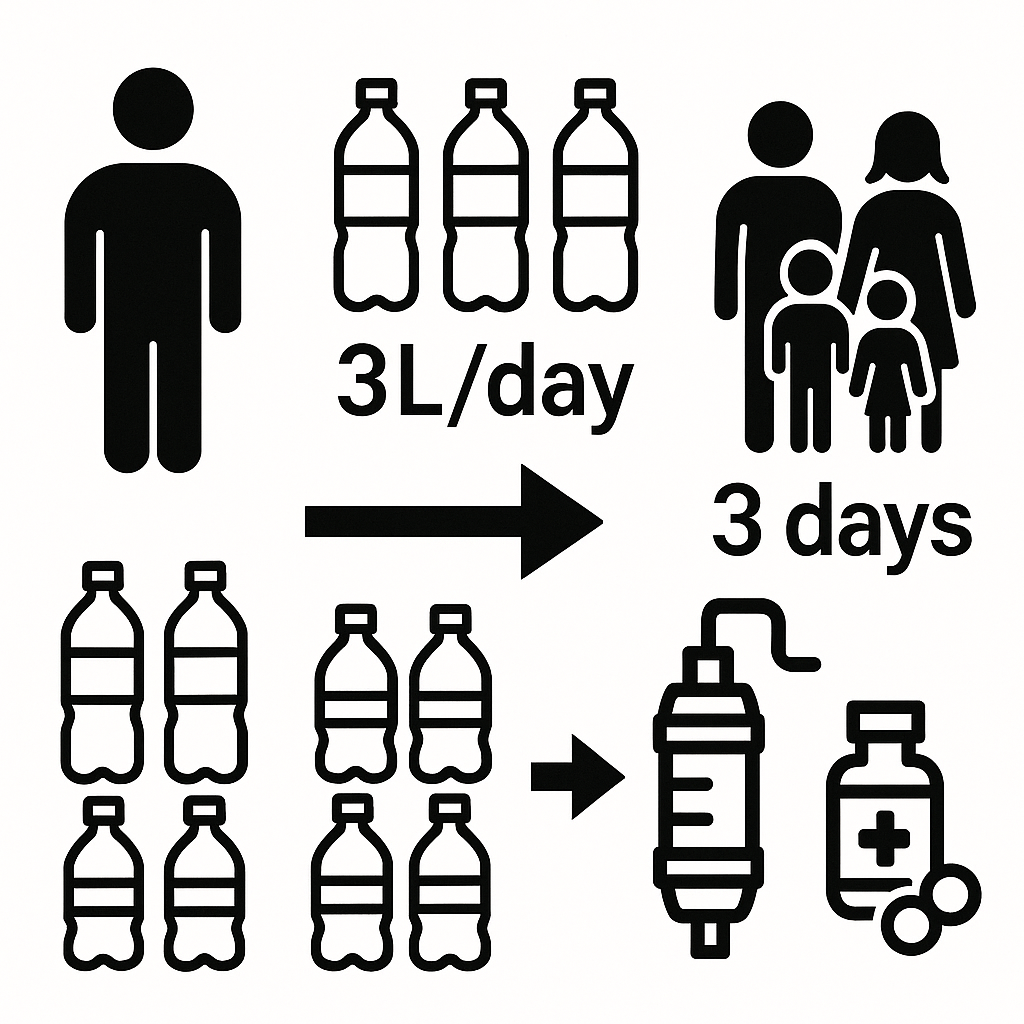 amount of water needed for a hurricane go bag