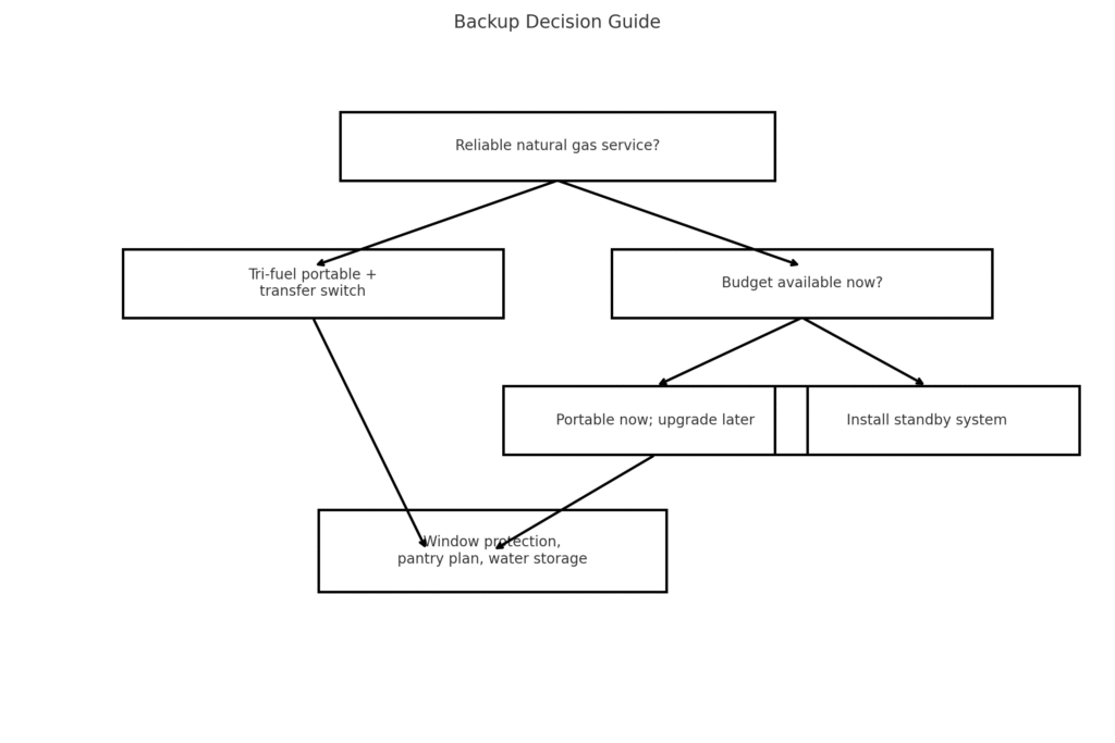 tri-fuel vs standby generator decision tree