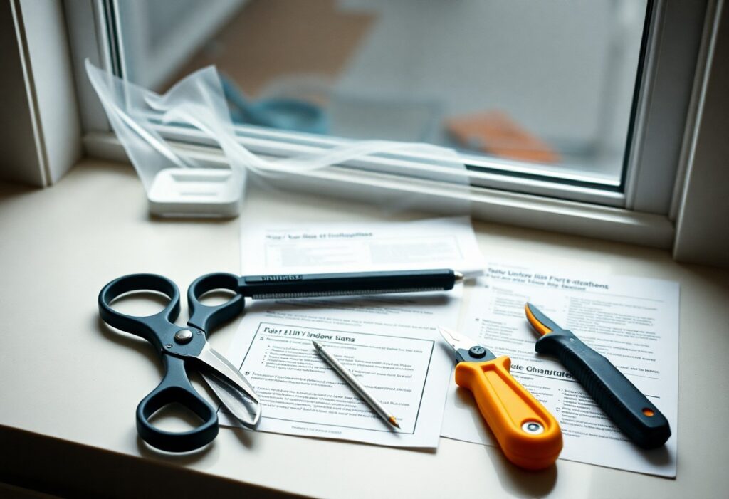 Window security film and DIY tools